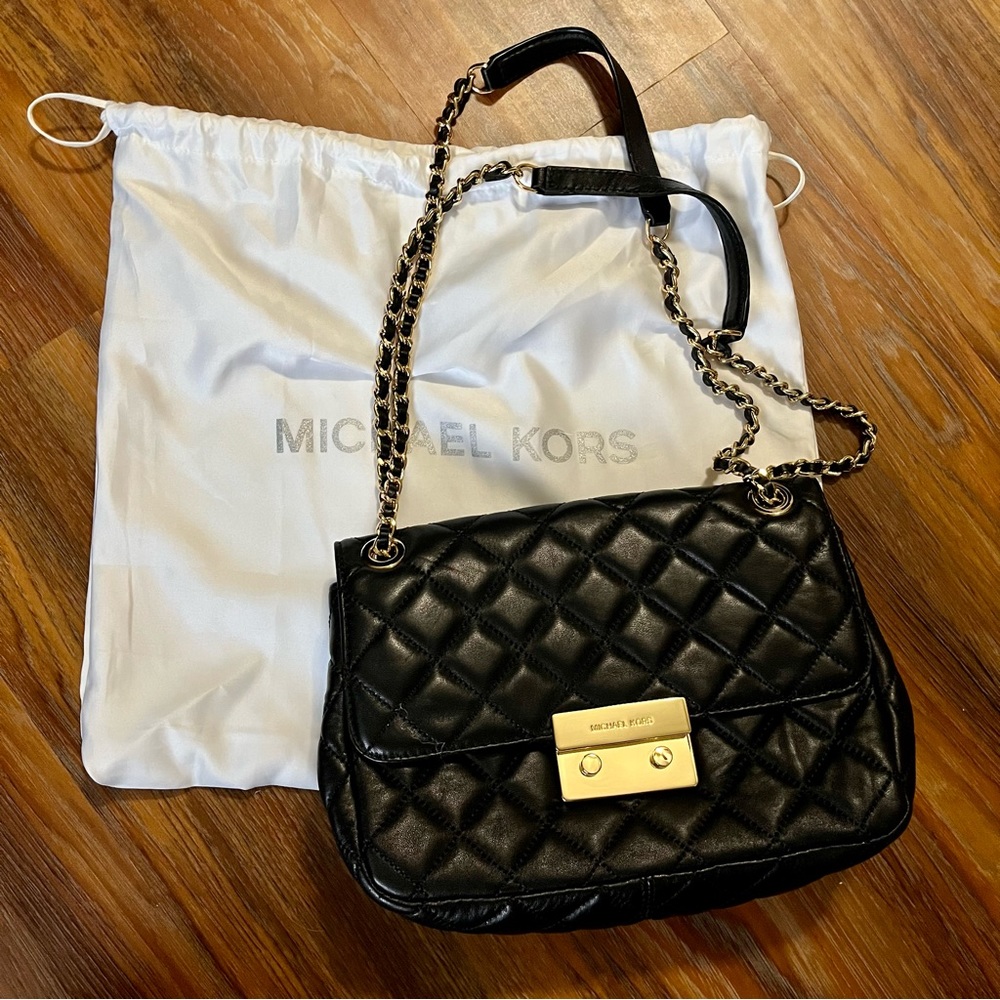 Michael Kors Black Soft Quilted Sloan Handbag